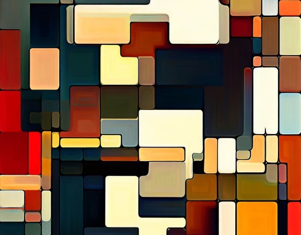 Von KI erzeugtes Gemlde im Stil von Piet Mondrian